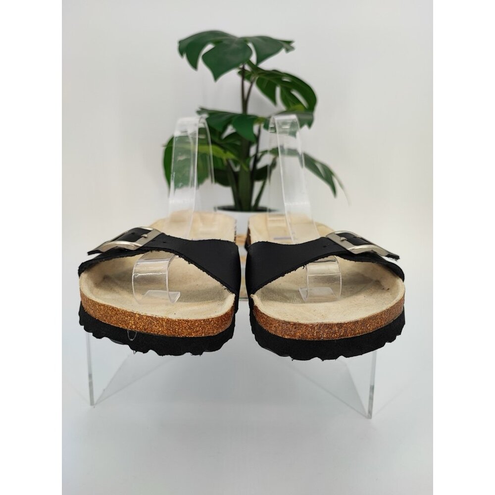 Tula by Birkenstock Women's Madrid Black Leather Slide Sandals Size 7.5 US - Picture 3 of 8